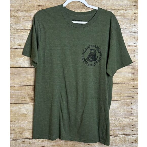 DON'T TREAD ON ME MILITARY AMERICAN ARMED FORCES SUPPORT CREWNECK T-SHIRT LARGE - Picture 2 of 2